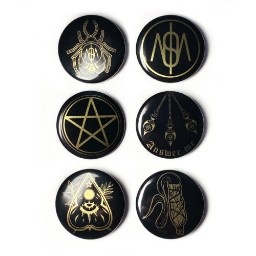 Lot de 6 badges avec épingle Alucinosa