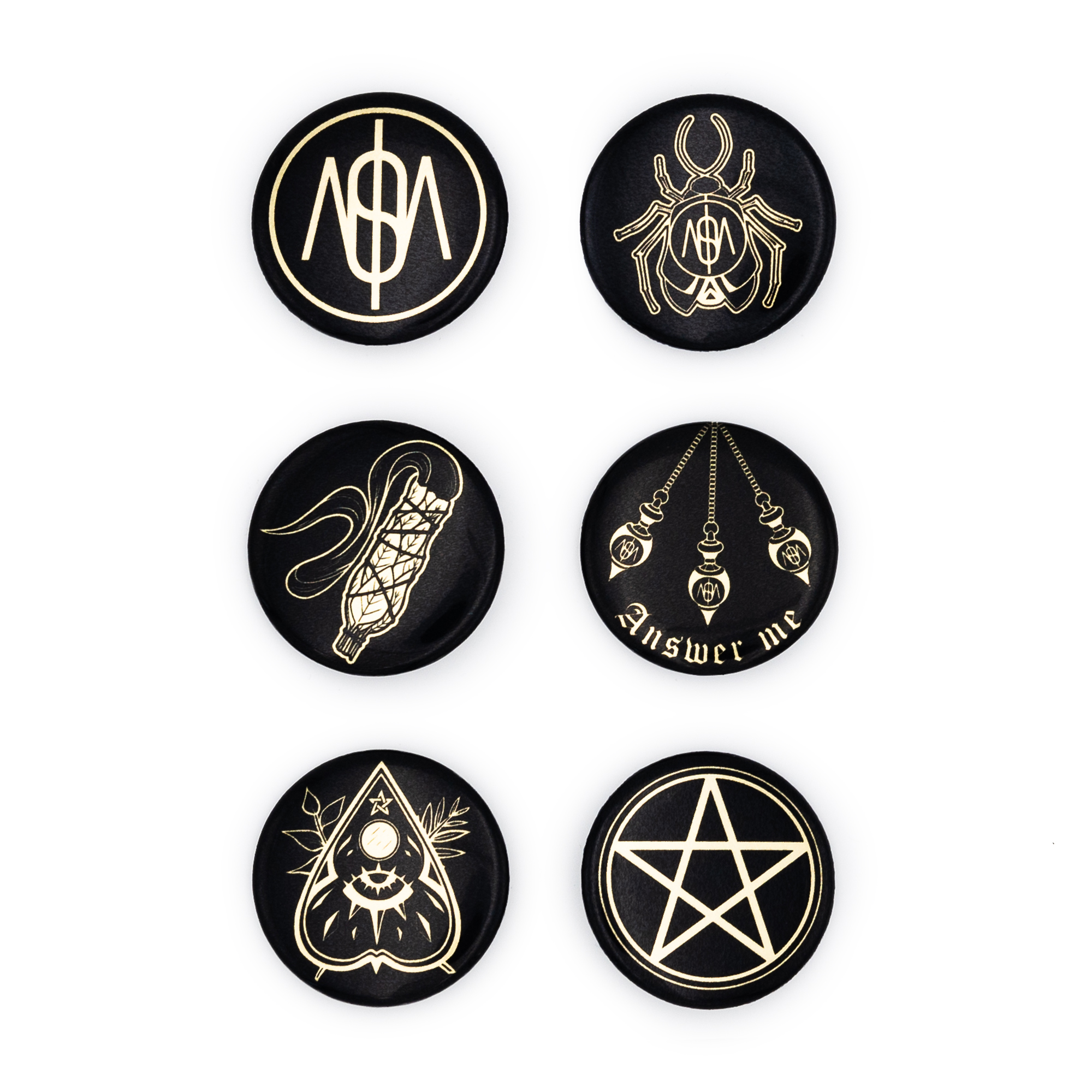 Lot de 6 badges avec épingle Alucinosa